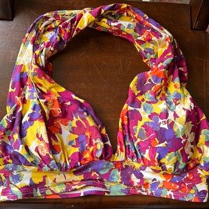 Sea Angel Bikini Top Swimsuit Bathing Suit Padded Size Med in Bold Floral Print